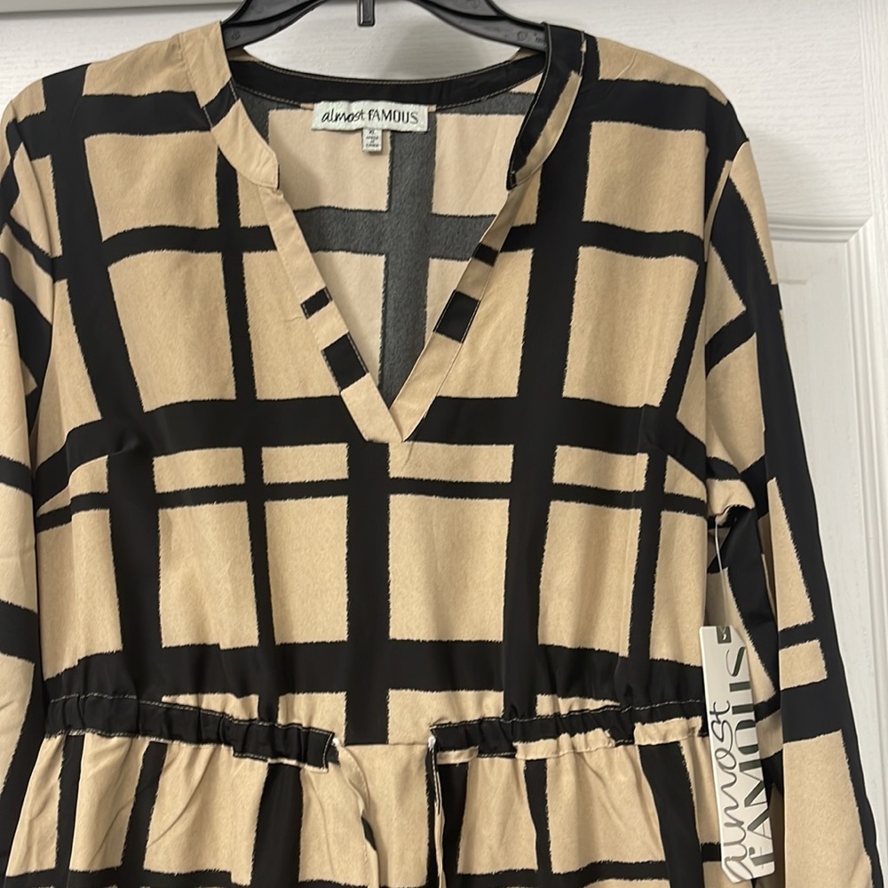 NWT Almost Famous Dress. Size XL. Black & Tan. - Picture 2 of 4